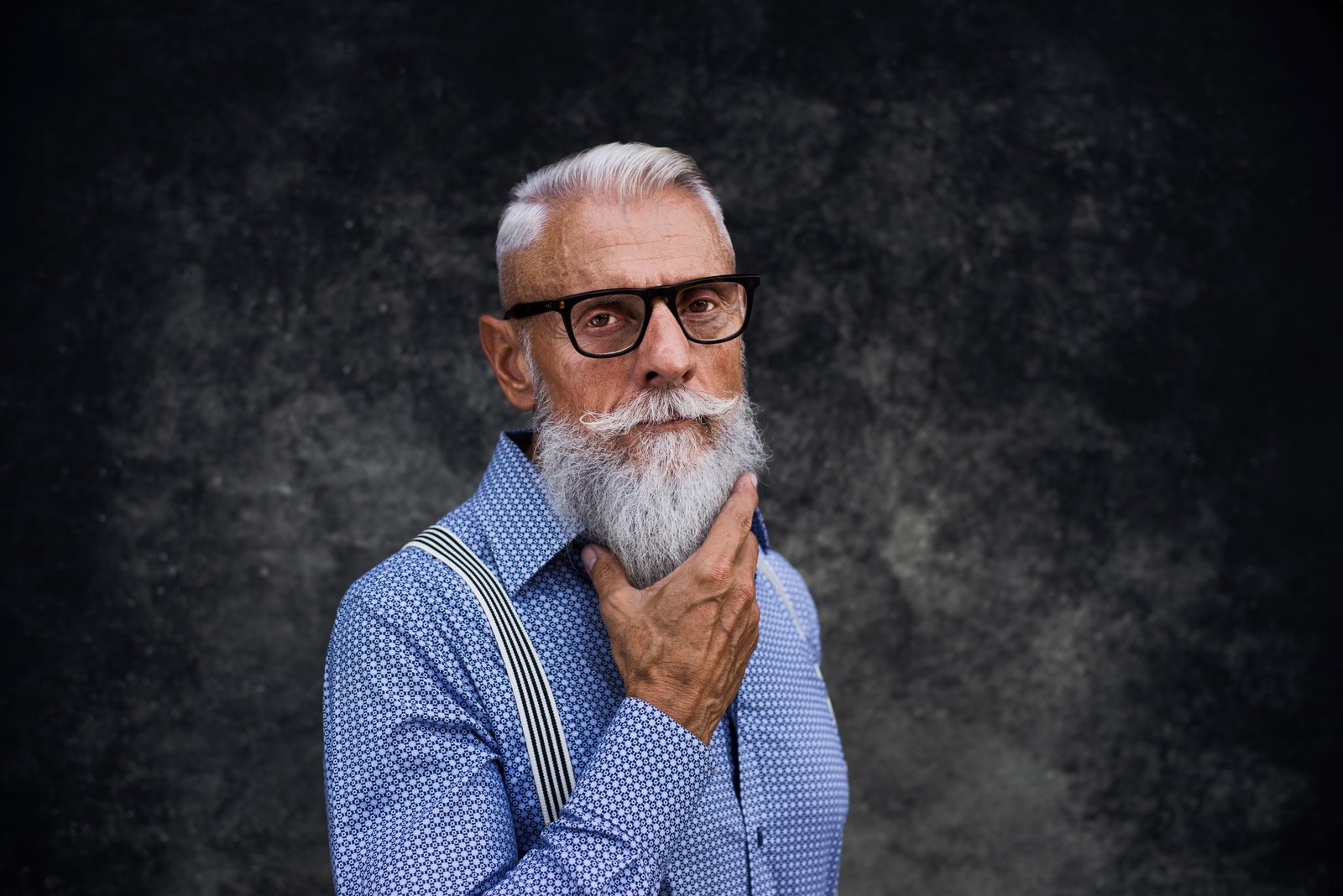 Senior hipster man portrait